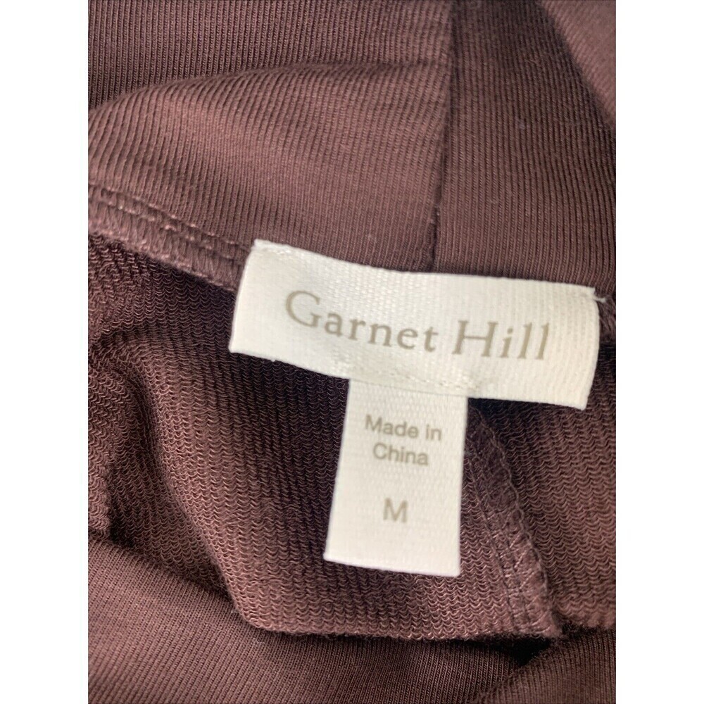 Garnet Hill Turtleneck Midi Dress Brown Tencel Slit Tie Belt Knit Stretch Medium - Picture 8 of 12